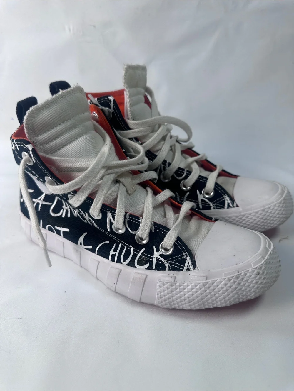 Converse Kids Black & White High-Top Sneakers with Star Patch